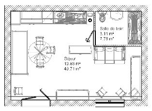 foto 7 Huurhuis van particulieren Areches Beaufort studio Rhne-Alpes Savoie Plattegrond van de woning