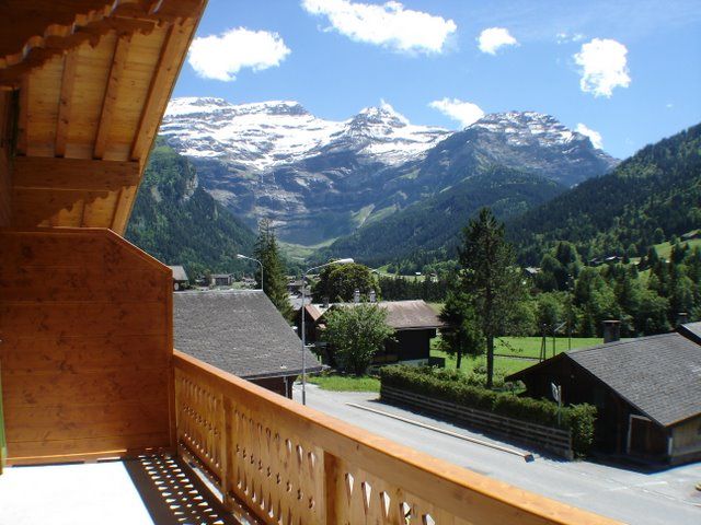 foto 6 Huurhuis van particulieren Les Diablerets appartement Waadt (Vaud)  Uitzicht vanaf het balkon