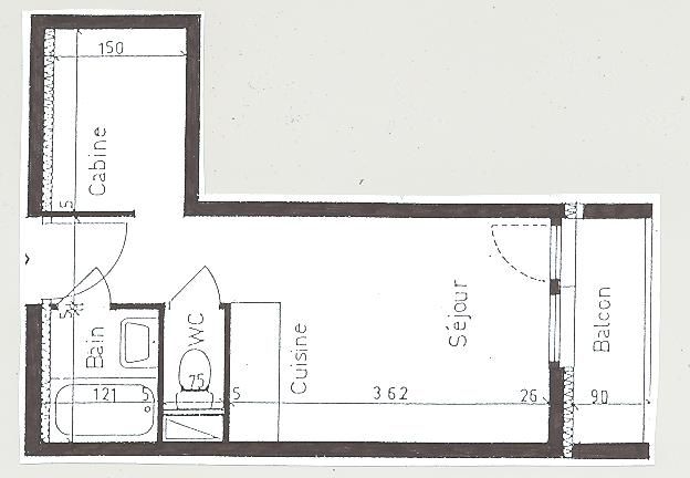 foto 19 Huurhuis van particulieren Les Menuires studio Rhne-Alpes Savoie Plattegrond van de woning