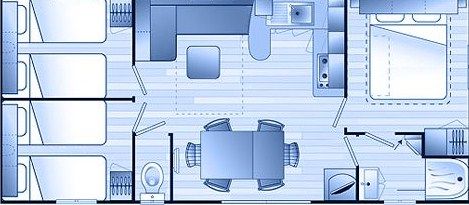 foto 15 Huurhuis van particulieren Labenne Ocan mobilhome Aquitaine Landes Plattegrond van de woning