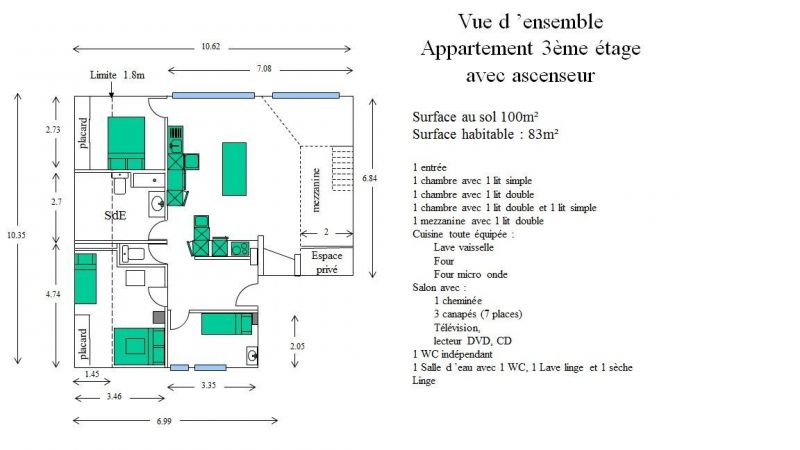 foto 11 Huurhuis van particulieren Les Gets appartement Rhne-Alpes Haute-Savoie Plattegrond van de woning