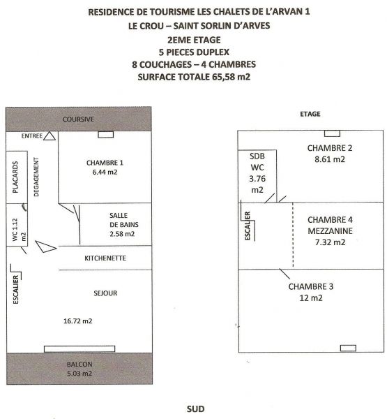 foto 28 Huurhuis van particulieren Saint Sorlin d'Arves appartement Rhne-Alpes Savoie Plattegrond van de woning