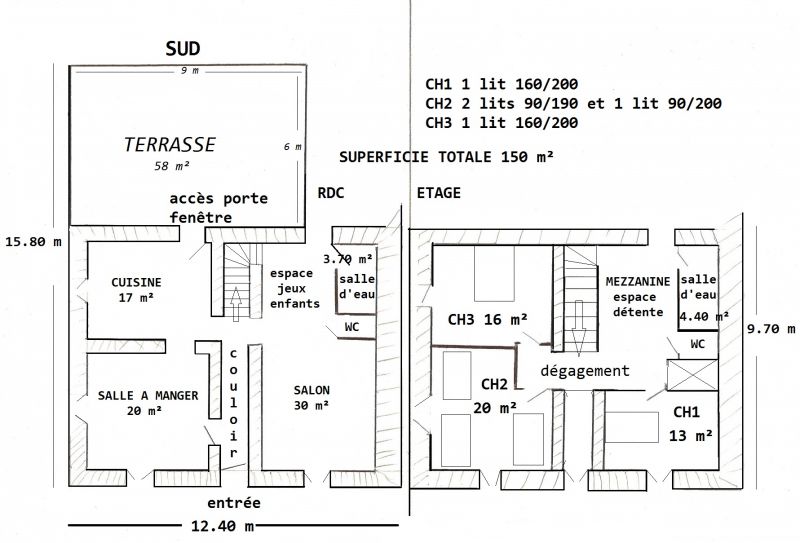 foto 25 Huurhuis van particulieren pinal maison Lorraine Vogezen Plattegrond van de woning