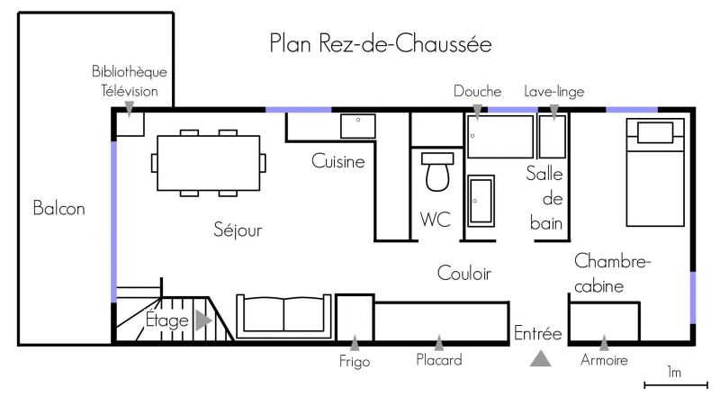 foto 6 Huurhuis van particulieren Mribel appartement Rhne-Alpes Savoie Plattegrond van de woning