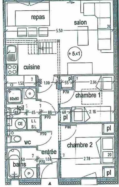 foto 10 Huurhuis van particulieren Pralognan la Vanoise appartement Rhne-Alpes Savoie Plattegrond van de woning