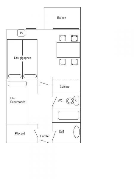 foto 8 Huurhuis van particulieren Les Menuires studio Rhne-Alpes Savoie Plattegrond van de woning