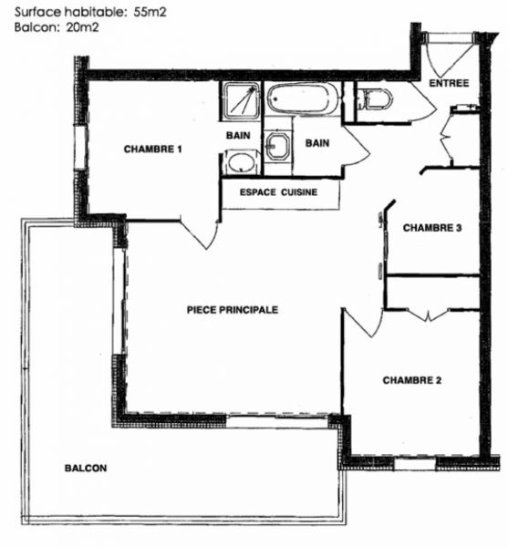 foto 9 Huurhuis van particulieren Les Arcs appartement Rhne-Alpes Savoie Plattegrond van de woning