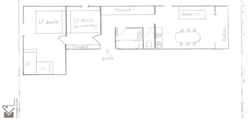 foto 15 Huurhuis van particulieren Serre Chevalier appartement Provence-Alpes-Cte d'Azur Hautes-Alpes Plattegrond van de woning