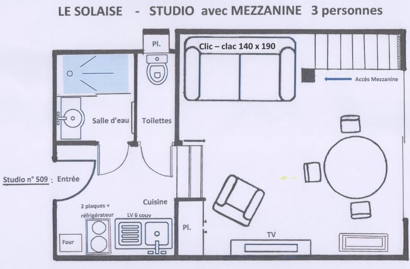 foto 4 Huurhuis van particulieren Val d'Isre studio Rhne-Alpes Savoie Plattegrond van de woning