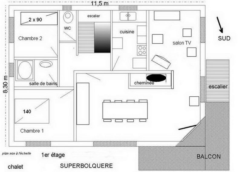 foto 24 Huurhuis van particulieren Font Romeu chalet Languedoc-Roussillon Pyrnes-Orientales Plattegrond van de woning