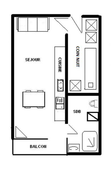 foto 2 Huurhuis van particulieren La Plagne studio Rhne-Alpes Savoie Plattegrond van de woning