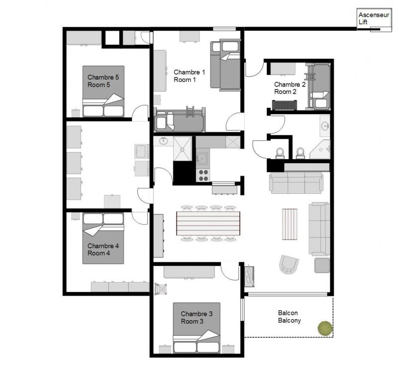 foto 3 Huurhuis van particulieren Les 2 Alpes appartement Rhne-Alpes Isre Plattegrond van de woning