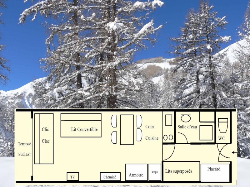 foto 8 Huurhuis van particulieren La Foux d'Allos studio Provence-Alpes-Cte d'Azur Alpes de Haute-Provence Plattegrond van de woning