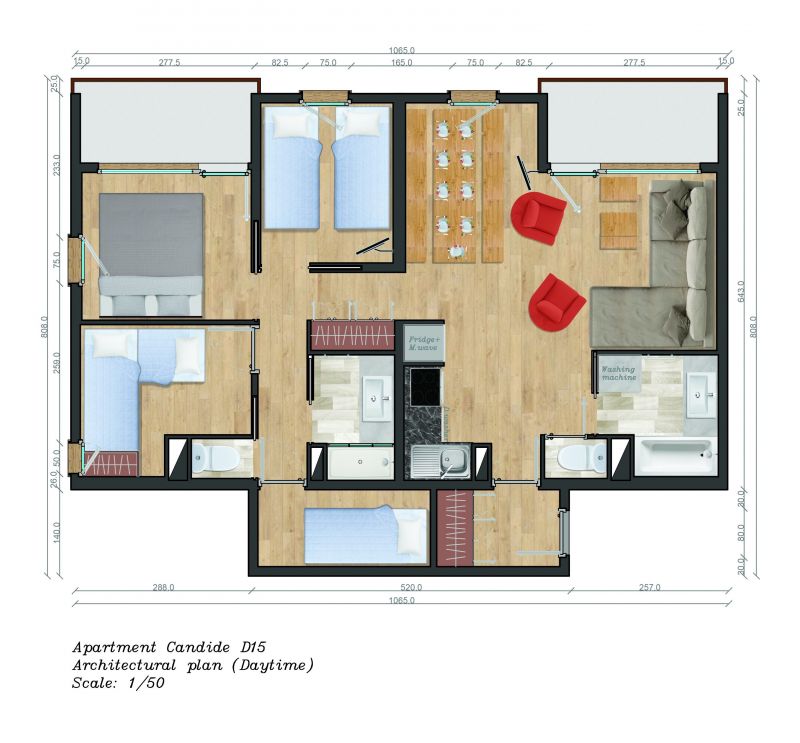 foto 2 Huurhuis van particulieren Mribel appartement Rhne-Alpes Savoie Plattegrond van de woning