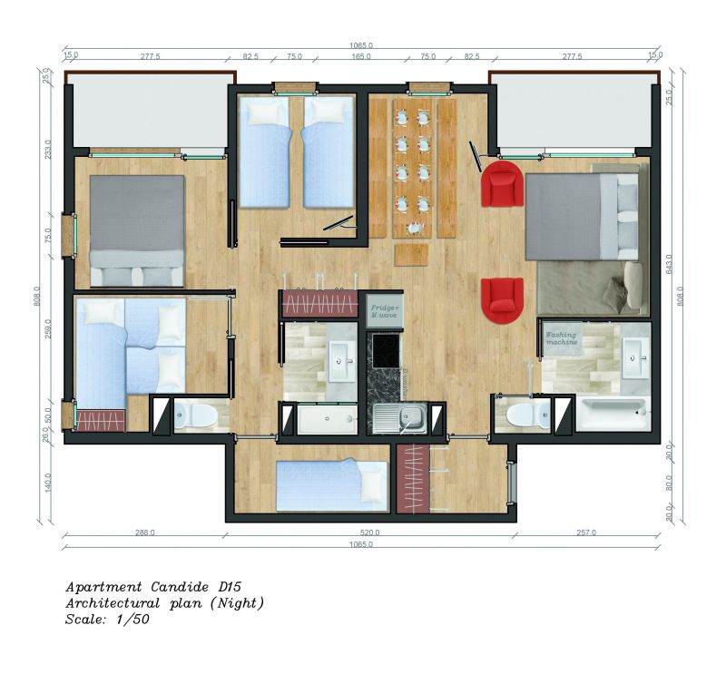 foto 3 Huurhuis van particulieren Mribel appartement Rhne-Alpes Savoie Plattegrond van de woning