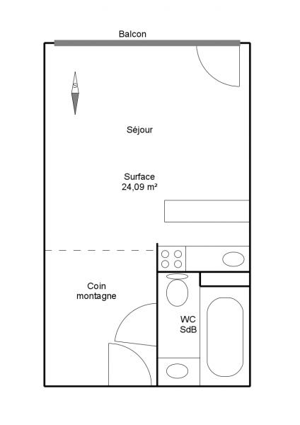 foto 9 Huurhuis van particulieren Tignes studio Rhne-Alpes Savoie Plattegrond van de woning