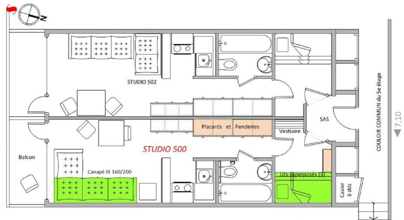 foto 10 Huurhuis van particulieren Les Arcs studio Rhne-Alpes Savoie Plattegrond van de woning