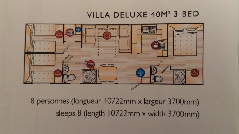 foto 3 Huurhuis van particulieren Vias Plage (strand) mobilhome Languedoc-Roussillon Hrault Plattegrond van de woning
