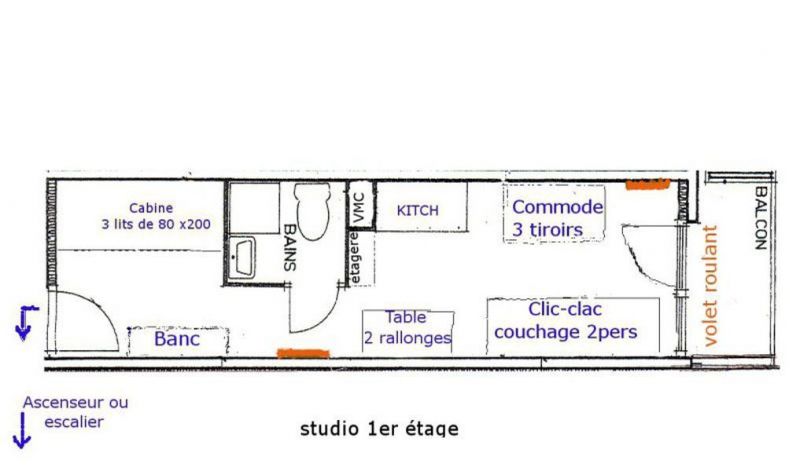 foto 15 Huurhuis van particulieren Les Menuires studio Rhne-Alpes Savoie Plattegrond van de woning