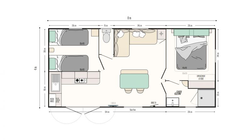 foto 10 Huurhuis van particulieren Damgan mobilhome Bretagne Morbihan Plattegrond van de woning