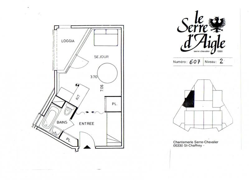 foto 9 Huurhuis van particulieren Serre Chevalier studio Provence-Alpes-Cte d'Azur Hautes-Alpes Plattegrond van de woning