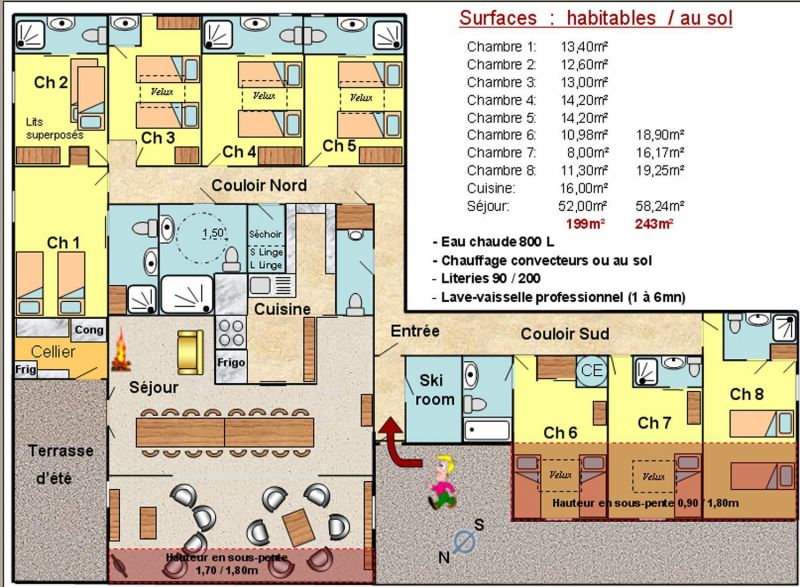 foto 20 Huurhuis van particulieren Les 2 Alpes chalet Rhne-Alpes Isre Plattegrond van de woning