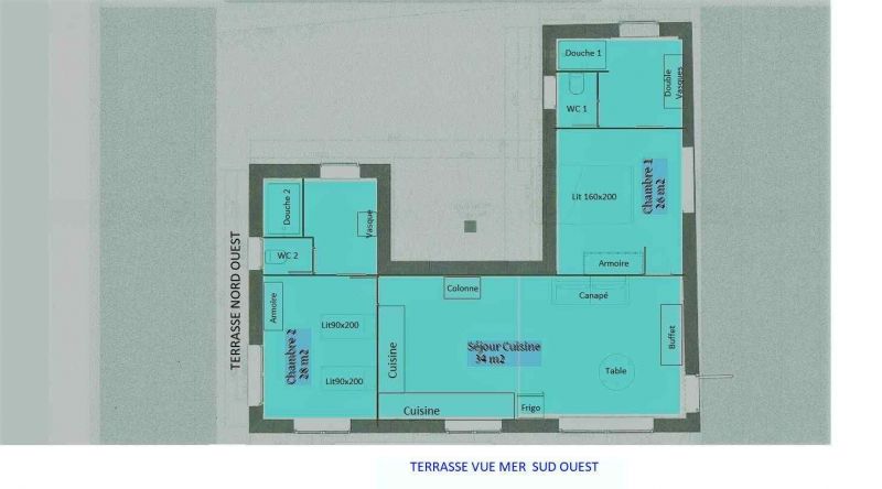 foto 11 Huurhuis van particulieren Propriano villa Corsica Corse du Sud Plattegrond van de woning