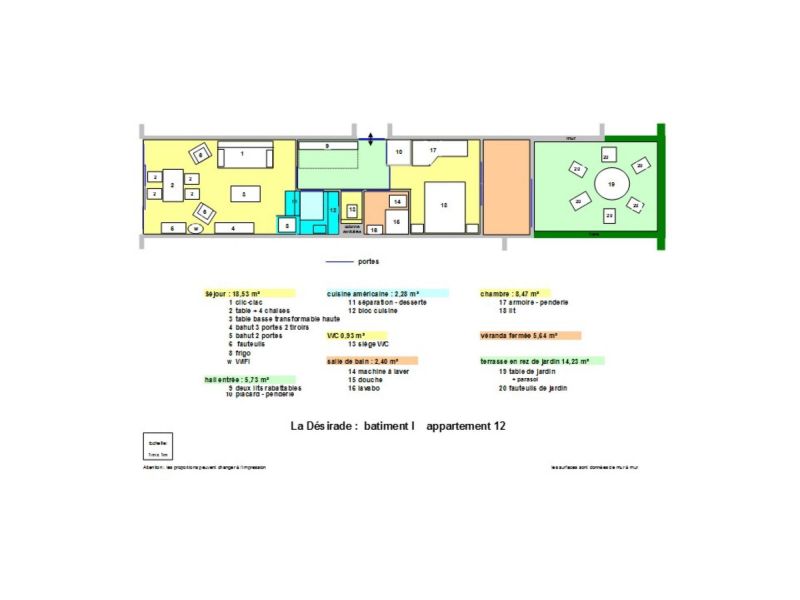 foto 15 Huurhuis van particulieren Cap d'Agde appartement Languedoc-Roussillon Hrault Plattegrond van de woning