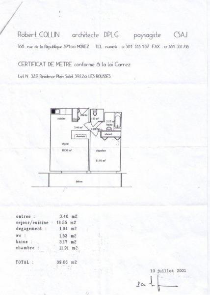 foto 15 Huurhuis van particulieren Les Rousses appartement Franche-Comt Jura Plattegrond van de woning