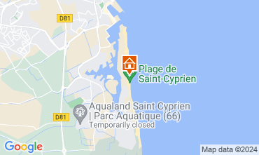 Kaart Saint Cyprien Plage (Strand) Appartement 82254