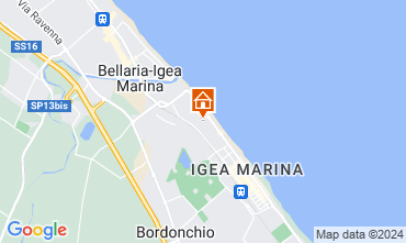 Kaart Bellaria Igea Marina Appartement 81806